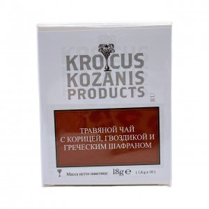 Травяной чай с корицей, гвоздикой и шафраном KROCUS KOZANIS, Греция, 1.8г х 10шт